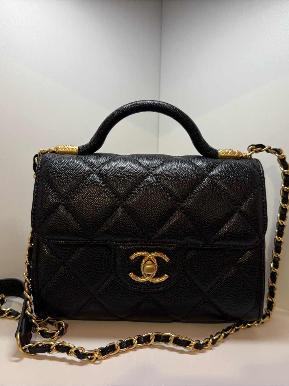 Source Unknown NOT REAL CC Black Quilted Leather Crossbody Bag